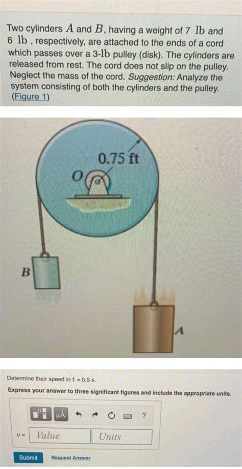 Solved 3 Two Cylinders A And B Having A Weight Of 7 Lb And Chegg