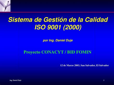 Ppt Sistema De Gesti N De La Calidad Iso Por Ing Daniel