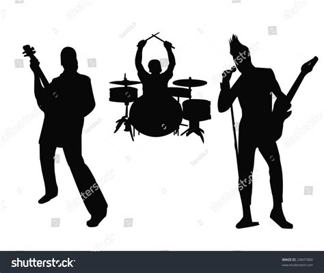 Silhouette Rock Band Stock Vector Shutterstock