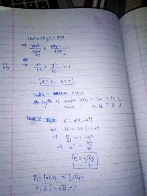 Find The Coordinates Of The Foci The Vertices The Length Of Major