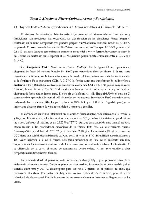 Diagrama De Fases Ojala Sirva Tema 4 Aleaciones Hierro Carbono