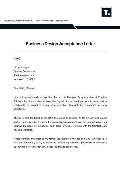 ojt acceptance letter layout template  edit