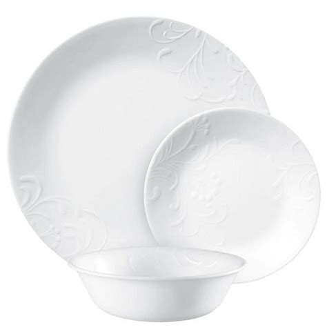 Corelle Madeline Embossed, 12 Piece, White, Dinnerware Set - Walmart.com