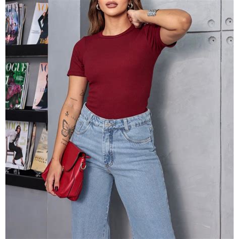 Blusa Feminina Canelada de Altíssima Qualidade Blusinha em Ribana preta branca marrom nude