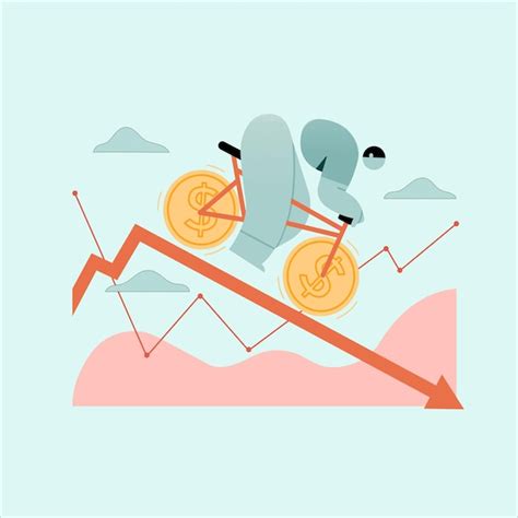 premium vector concept  economic decline vector illustration