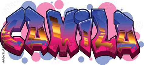 Camila Name Text Graffiti Word Design Stock Vector Adobe Stock