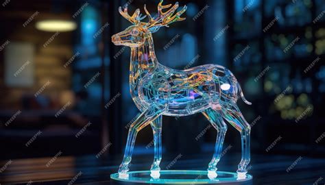 Premium AI Image | Clear glass crystal animals Generative Ai