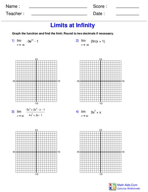 Infinite Limits Worksheet With Answers Pdf