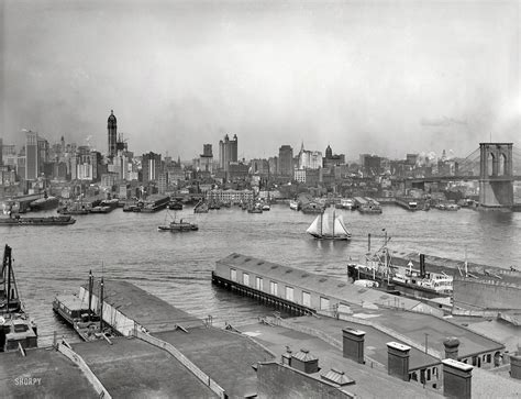 Manhattan circa 1907. "The heart of New York from Brooklyn." A
