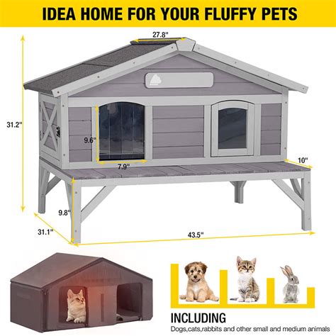 Luxury Wooden Cat House Insulated Waterproof And Elevated Design For