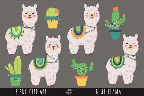 blue llama llamas graphic  terevela design creative fabrica