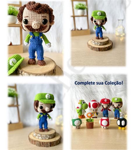 Receita Luigi Cole O Super Mario Funko Amigurumi Elo