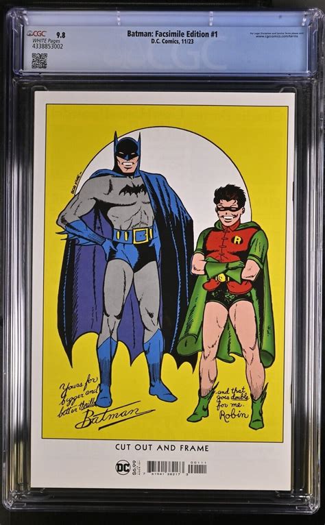 Batman 1 Facsimile Edition CGC 9 8 Reprints 1940 Original DC 2023 Non