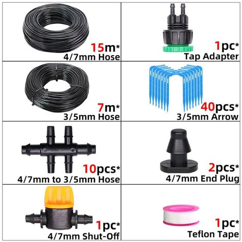 Set Greenhouse Blue Elbow Emitter Automatic Drip System To Mm