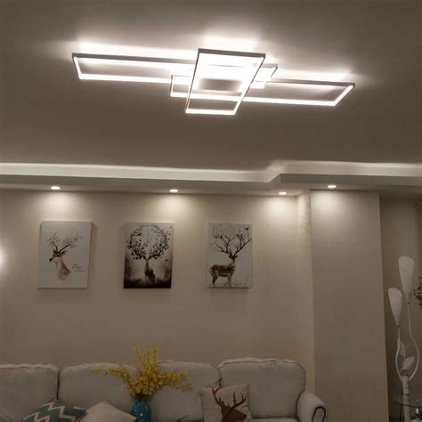 Luzes De Teto Neo Brilho Ret Ngulo De Alum Nio Modern Led Luzes De Teto