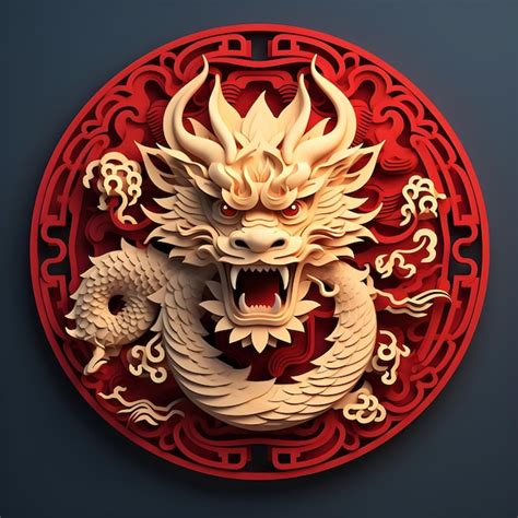 Chinese symbol of Animal Zodiac Dragon icon for Lunar New Year in ...