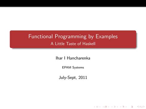 Functional Programming By Examples Using Haskell Ppt