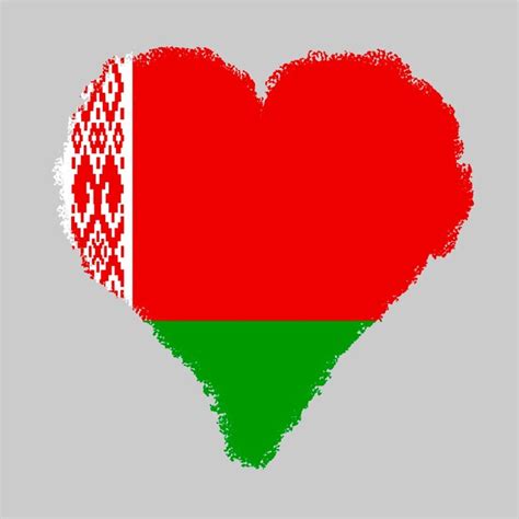 Premium Photo Belarus Colorful Flag In Heart Shape With Brush Stroke Style Isolated On Grey