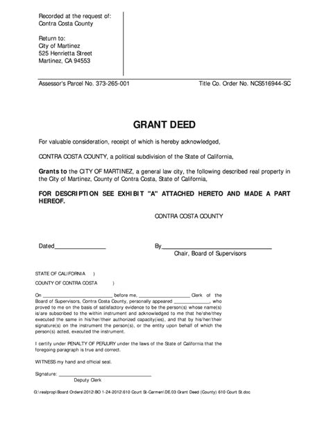 Printable Grant Deed Form Printable Forms Free Online