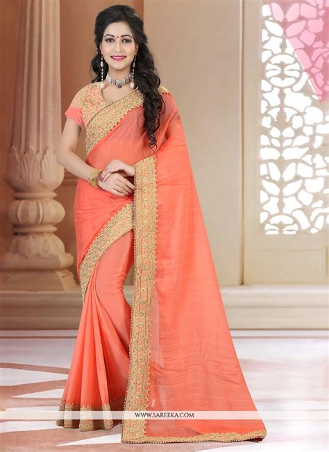 Shop Embroidered Work Georgette Designer Saree Online