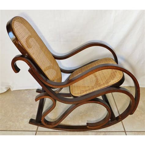 vintage mid century bentwood cane kids childs rocking chair rocker