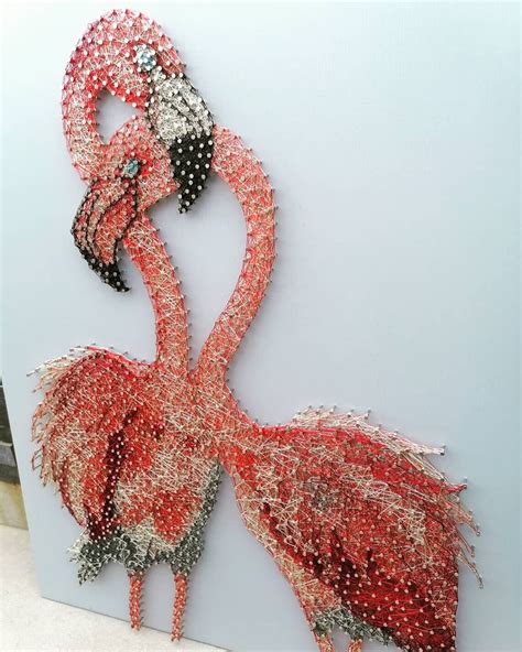 Wire String Art Flamingos Flamingo Flamingos Art Living Etsy