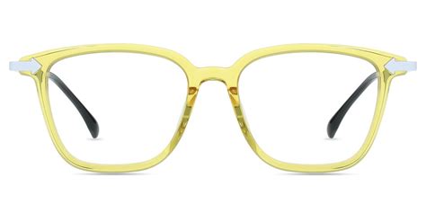 Unisex Brillen PM82295 Klar Gelb Acetat Metall Groß Quadratisch