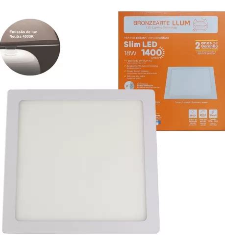 Plafon Led Embutir Quadrado W Branco Neutro K Bivolt Mercadolivre