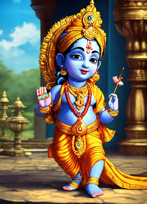 Lexica Lord Krishna 3d Cartoon Image