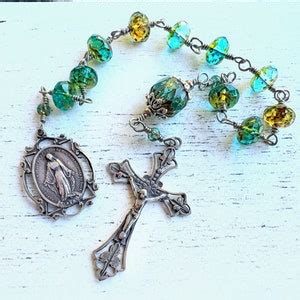 Miraculous Medal Hand Wire Wrapped One Decade Tenner Rosary Etsy