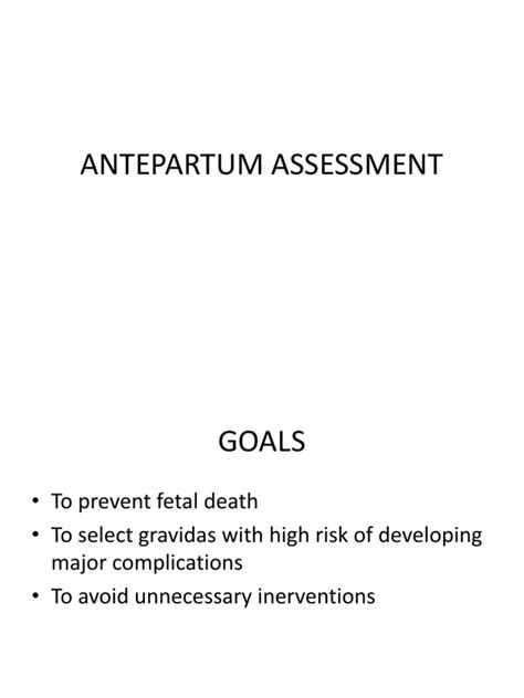 Antepartum Assessment Ppt Ko Pdf Fetus Maternal Health