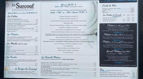 Carta Del Restaurante Le Surcouf Cancale