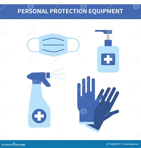 Ppe Personal Protective Equipment Icons Set Stock Vector Illustration