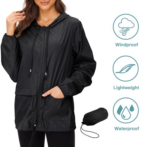 Zando Lightweight Rain Jackets for Women Waterproof with Hood Womens ...