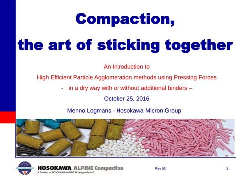 Pdf Compaction The Art Of Sticking Together Small Matters · Compaction The Art Of Sticking