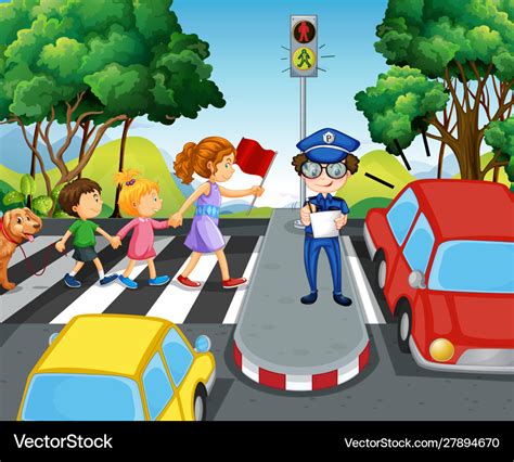 Crossing The Road Clipart