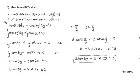 Aula 13 Equações diferenciais PVI e ED linear de primeira ordem