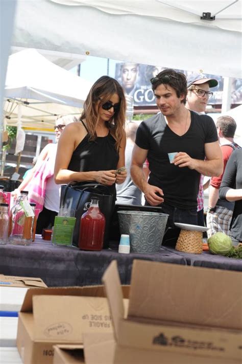 Ian Somerhalder Leans In To His Girlfriend Nikki Reed To Plant A Smooch