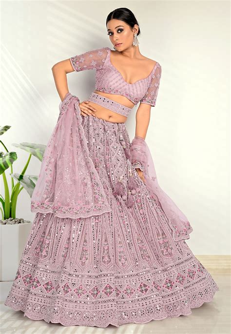 Light Purple Net Circular Lehenga Choli