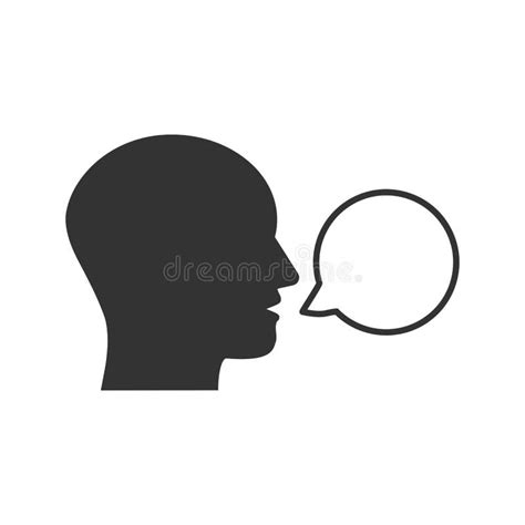 Head Talk Speaking Icon Vector Illustration Flat Design Stock