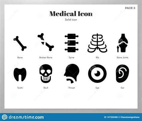 Paquete S lido De Los Iconos M dicos Ilustración del Vector