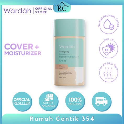 Jual Wardah Everyday Luminous Liquid Foundation Tersedia 4 Shade Rumah