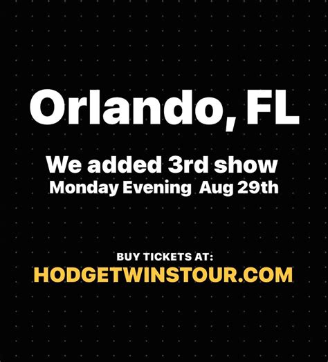 Hodgetwins On Twitter Both Sunday Shows In Orlando Fl Sold Out So We