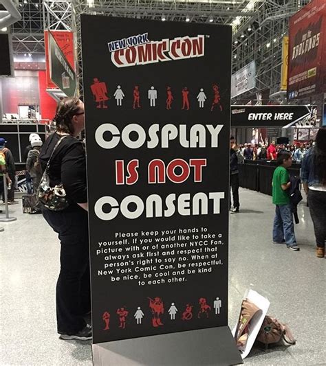 Sign At New Yorks Comic Con Reminding Visitors To Seek Consent Of