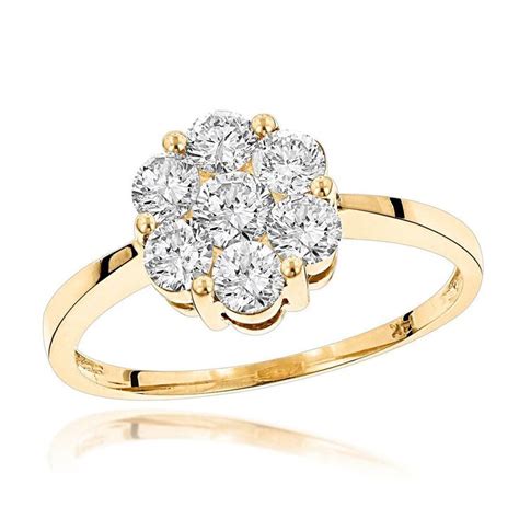 Itshot K Yellow Gold Stone Carat Diamond Cluster Ring For