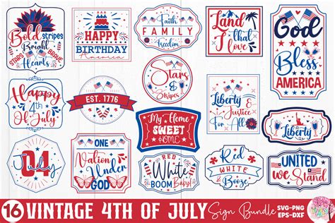 Vintage 4th Of July Sign Svg Bundle Graphic By Designs Dark · Creative