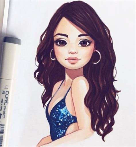 Selena Gomez Cartoon Drawing At Explore Collection Of Selena Gomez Cartoon