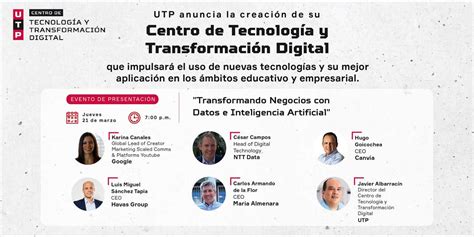 UTP realizará conversatorio sobre transformación de negocios a través