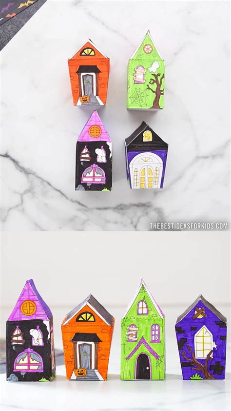 Haunted House Coloring Craft | Crafty kids, Halloween activities, Crafts