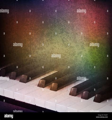 Abstract Grunge Music Background With Piano Keys On Brown Vector